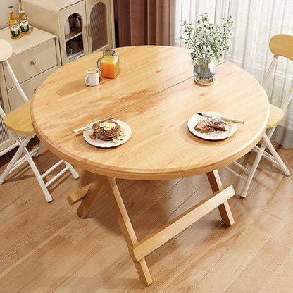 Modern Simplicity Round MDF Steel Foldable Dining Table For Dining Room