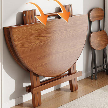 Modern Simplicity Round MDF Steel Foldable Dining Table For Dining Room