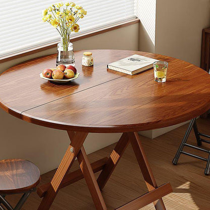 Modern Simplicity Round MDF Steel Foldable Dining Table For Dining Room