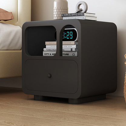Contemporary Simplicity Cube Solid Wood Nightstand 1-Drawer For Bedroom
