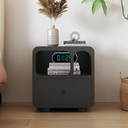 Contemporary Simplicity Cube Solid Wood Nightstand 1-Drawer For Bedroom