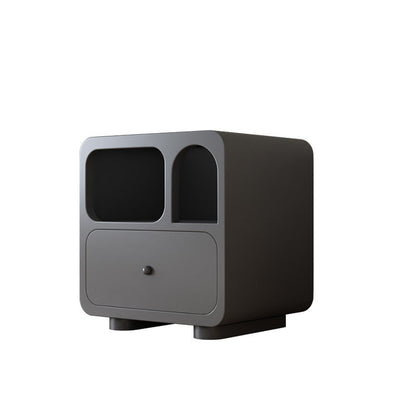 Contemporary Simplicity Cube Solid Wood Nightstand 1-Drawer For Bedroom