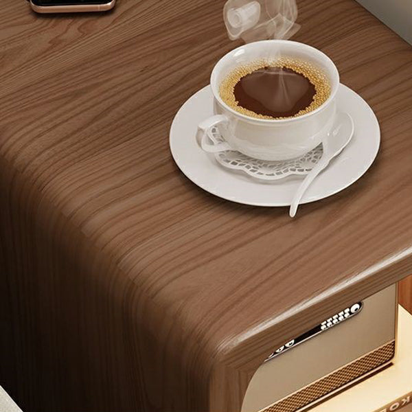 Contemporary Simplicity Solid Wood Slim Gap Bedside Cabinet Nightstand 1-Drawer & Cabinet For Bedroom