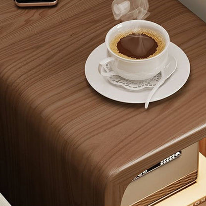 Contemporary Simplicity Solid Wood Slim Gap Bedside Cabinet Nightstand 1-Drawer & Cabinet For Bedroom