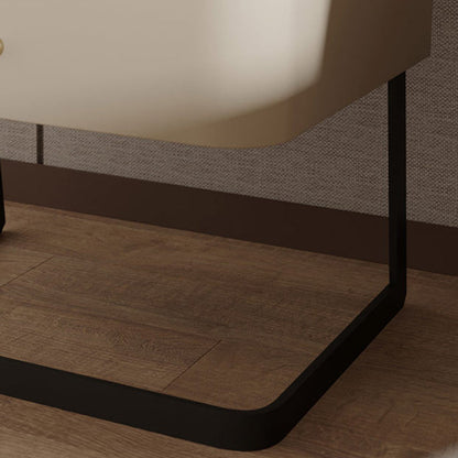 Modern Mid-Century Rectangular Eco-Friendly Board Carbon Steel Nightstand 1-Drawer For Bedroom