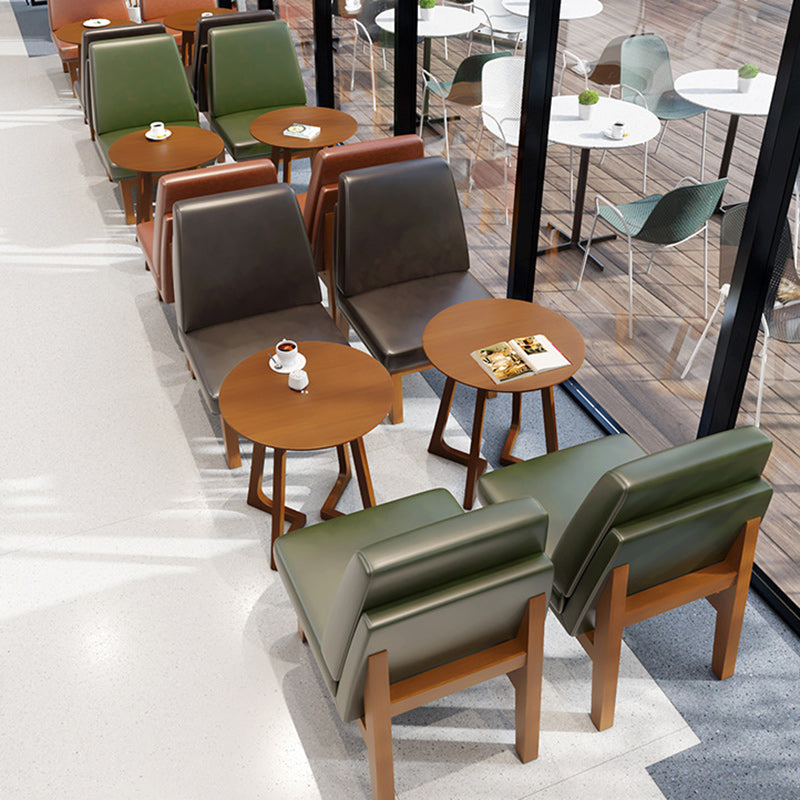 Traditional Japanese Solid Wood Round Top Iron Side Table For Dining Room