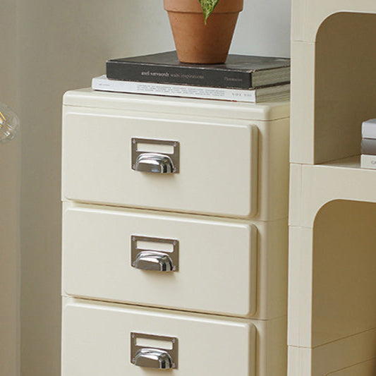 Contemporary Nordic ABS Rectangular Nightstand Storage Cabinets 3-Drawer For Bedroom