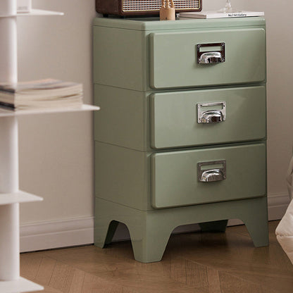 Contemporary Nordic ABS Rectangular Nightstand Storage Cabinets 3-Drawer For Bedroom