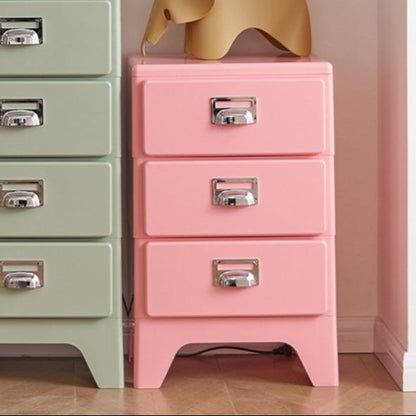 Contemporary Nordic ABS Rectangular Nightstand Storage Cabinets 3-Drawer For Bedroom