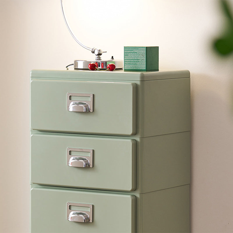 Contemporary Nordic ABS Rectangular Nightstand Storage Cabinets 3-Drawer For Bedroom