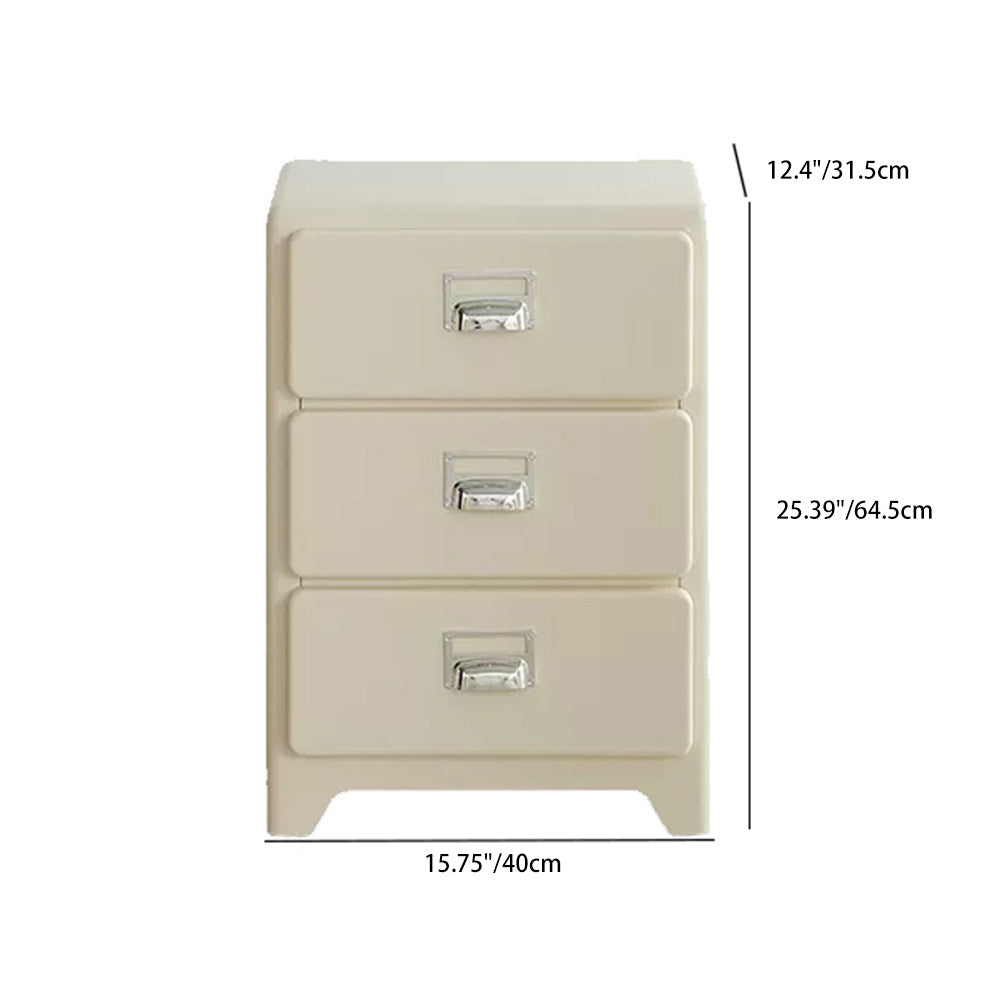 Contemporary Nordic ABS Rectangular Nightstand Storage Cabinets 3-Drawer For Bedroom