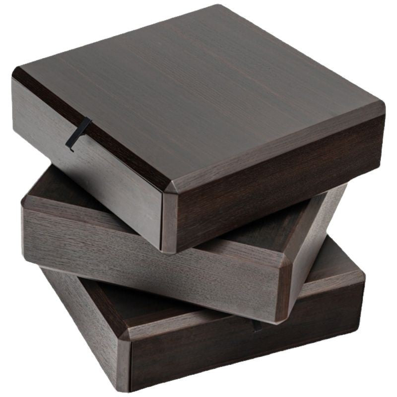 Traditional Vintage Solid Wood Cube Rotating 3-Tier Storage Drawers For Bedroom