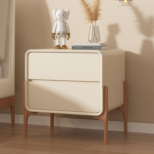 Contemporary Scandinavian Rectangular Solid Wood 2-Tier Storage Drawers For Bedroom