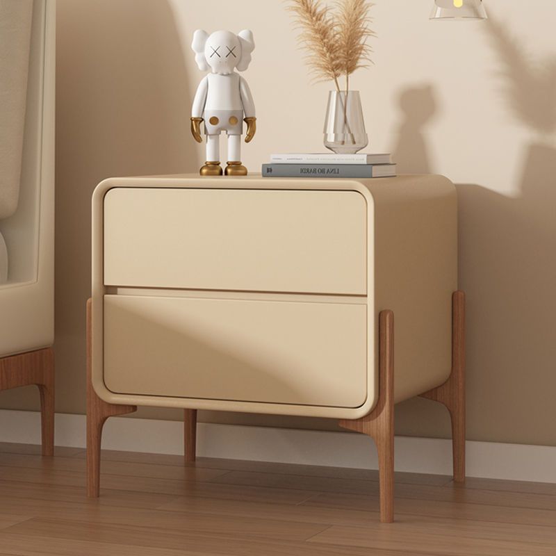Contemporary Scandinavian Rectangular Solid Wood 2-Tier Storage Drawers For Bedroom