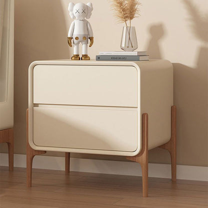 Contemporary Scandinavian Rectangular Solid Wood 2-Tier Storage Drawers For Bedroom