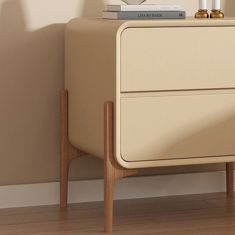 Contemporary Scandinavian Rectangular Solid Wood 2-Tier Storage Drawers For Bedroom