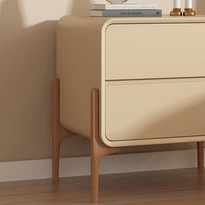 Contemporary Scandinavian Rectangular Solid Wood 2-Tier Storage Drawers For Bedroom