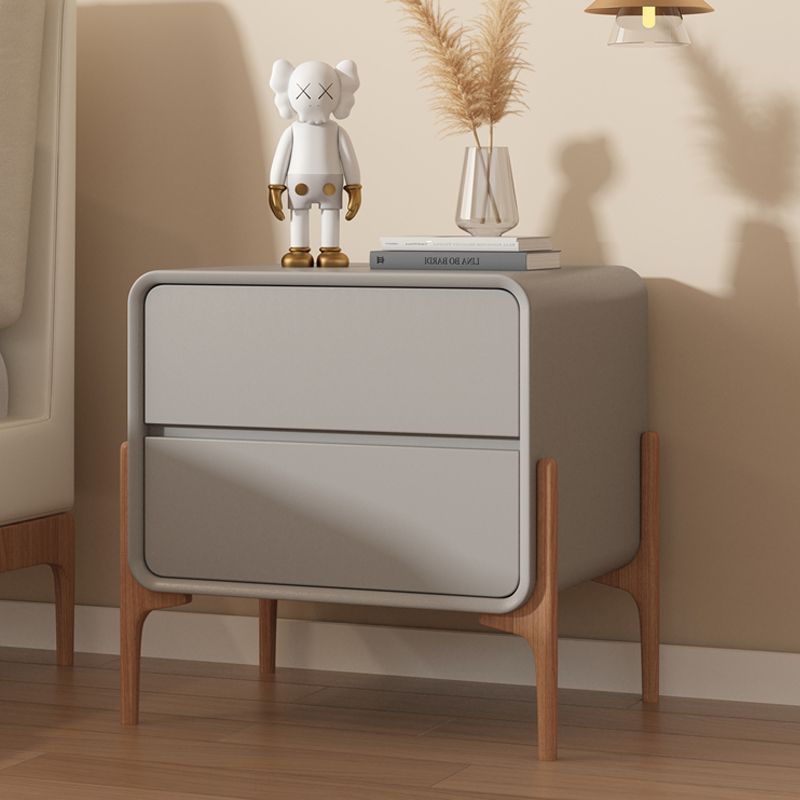 Contemporary Scandinavian Rectangular Solid Wood 2-Tier Storage Drawers For Bedroom