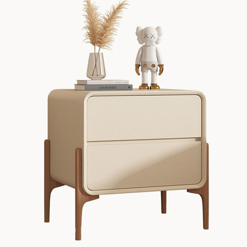 Contemporary Scandinavian Rectangular Solid Wood 2-Tier Storage Drawers For Bedroom