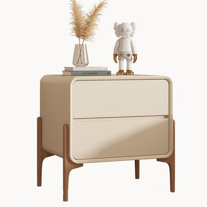 Contemporary Scandinavian Rectangular Solid Wood 2-Tier Storage Drawers For Bedroom
