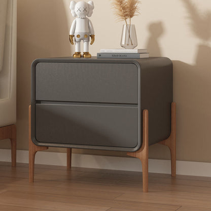 Contemporary Scandinavian Rectangular Solid Wood 2-Tier Storage Drawers For Bedroom