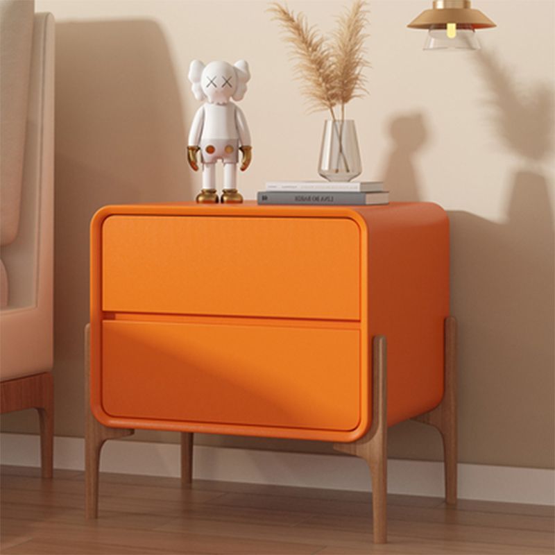 Contemporary Scandinavian Rectangular Solid Wood 2-Tier Storage Drawers For Bedroom