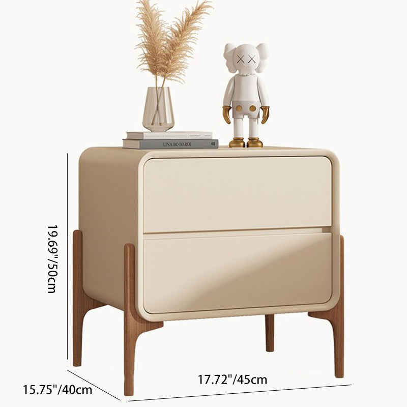 Contemporary Scandinavian Rectangular Solid Wood 2-Tier Storage Drawers For Bedroom