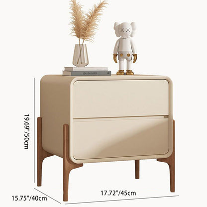 Contemporary Scandinavian Rectangular Solid Wood 2-Tier Storage Drawers For Bedroom