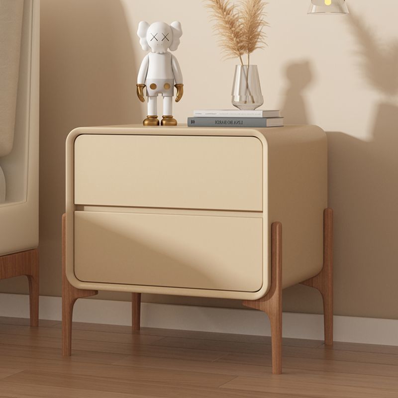 Contemporary Scandinavian Rectangular Solid Wood 2-Tier Storage Drawers For Bedroom