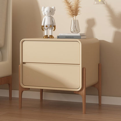 Contemporary Scandinavian Rectangular Solid Wood 2-Tier Storage Drawers For Bedroom