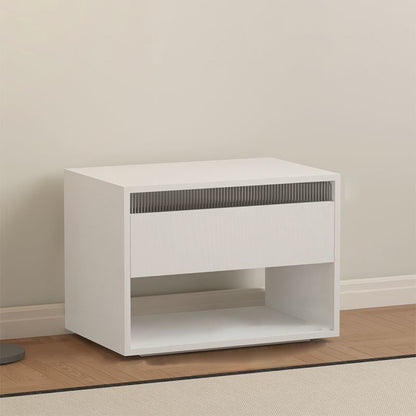 Traditional Japanese Cube Medium Density Fiberboard Nightstand 1-Drawer Storage Cabinet For Bedroom