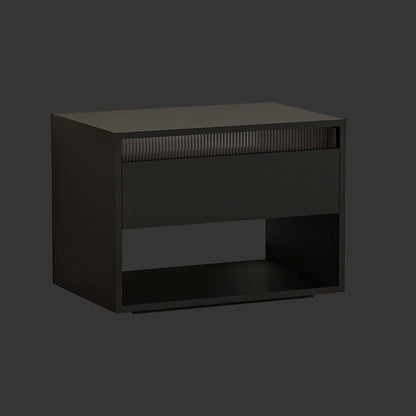 Traditional Japanese Cube Medium Density Fiberboard Nightstand 1-Drawer Storage Cabinet For Bedroom