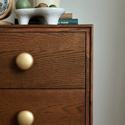 Traditional French Cube Solid Wood Nightstand 2-Drawer For Bedroom