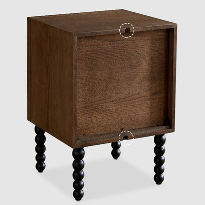 Traditional French Cube Solid Wood Nightstand 2-Drawer For Bedroom