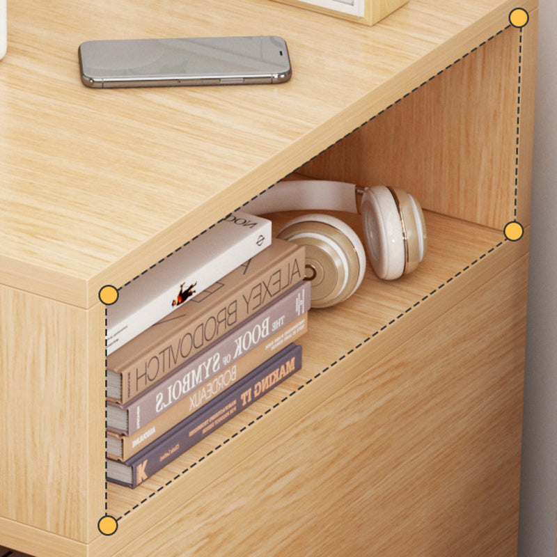 Modern Minimalist Rectangular Artificial Panel Nightstand 1/2 Drawer For Bedroom