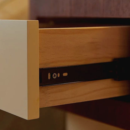 Contemporary Creative Rectangular Cylinder Artificial Panel Nightstand 1-Drawer For Bedroom