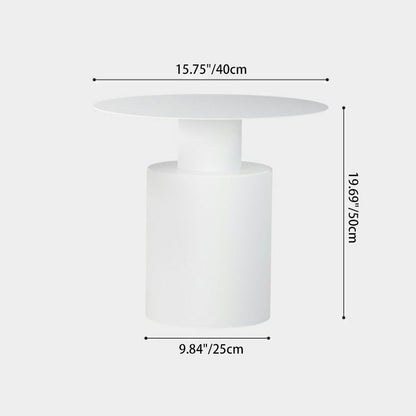 Modern Minimalist Round Cylinder Iron Nightstand For Bedroom