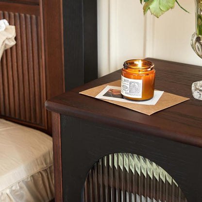 Traditional Vintage Rectangular Wood Nightstand 1-Drawer For Bedroom