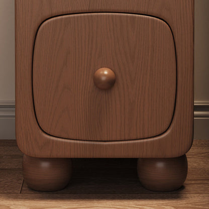 Modern Minimalist Rectangle Wood Nightstand 1-Drawer For Bedroom