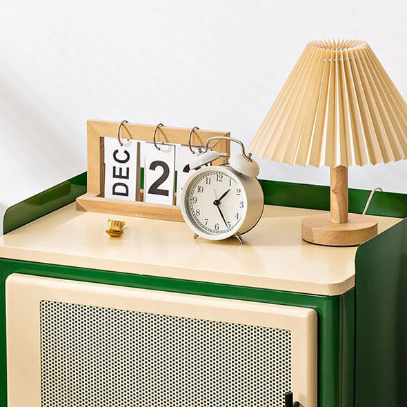 Contemporary Scandinavian Rectangular Square Wood Panel Nightstand 1-Cabinet For Bedroom