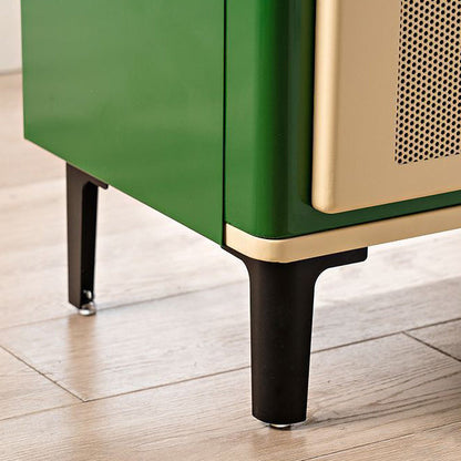 Contemporary Scandinavian Rectangular Square Wood Panel Nightstand 1-Cabinet For Bedroom