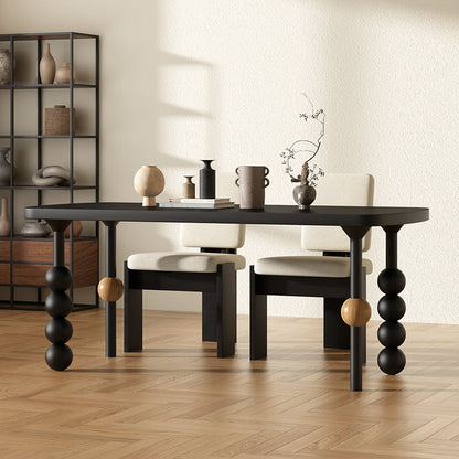 Traditional Vintage Rectangle Oval Pine Dining Table For Dining Room