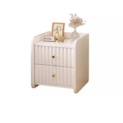 Contemporary Nordic Rectangular Wood Based Panel Nightstand 1/2 Drawer For Bedroom
