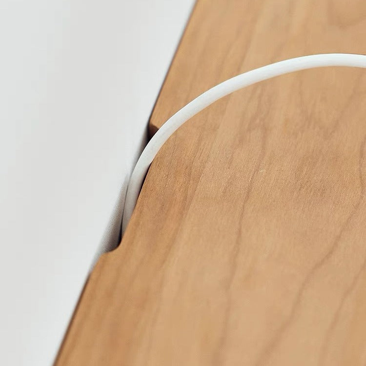 Traditional Japanese Rectangular Solid Wood Glass Nightstand 1-Drawer For Bedroom