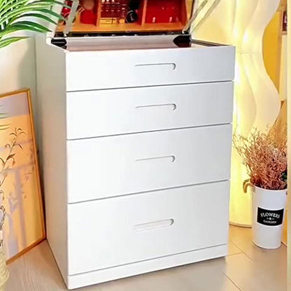 Modern Minimalist Rectangular Solid Wood Glass Makeup Vanity 3-Drawer For Bedroom