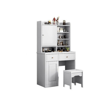 Traditional Chinese Rectangular Solid Wood Makeup Vanity 1-Drawer For Bedroom