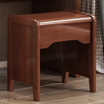 Traditional Chinese Rectangular Solid Wood Makeup Vanity 1-Drawer For Bedroom