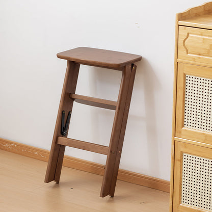 Traditional Vintage Rectangular Bamboo Bar Stool Footrest For Dining Room