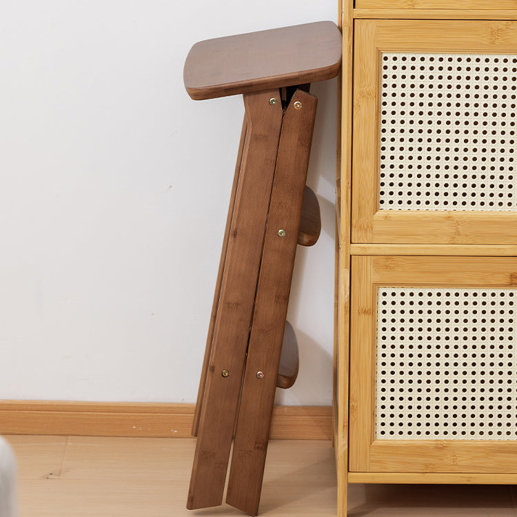 Traditional Vintage Rectangular Bamboo Bar Stool Footrest For Dining Room