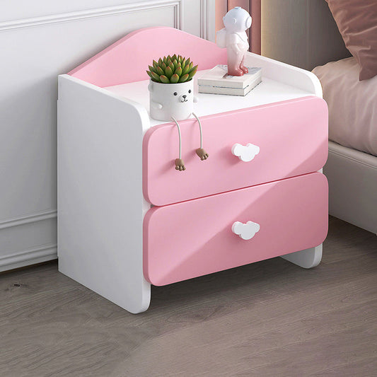 Modern Eclectic Kids Rectangular Panel Nightstand 1/2 Drawer For Bedroom